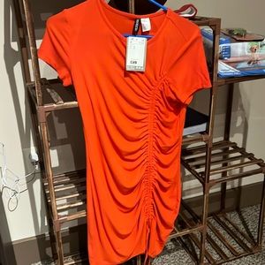 Divided Ruched Mini Dress